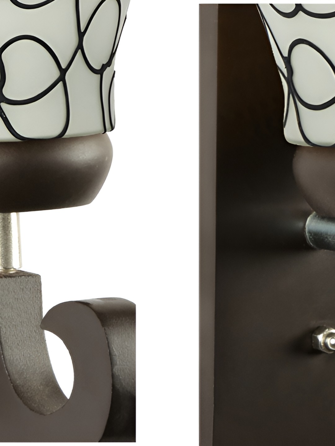 

1ST TIME White & Black Printed Glass Contemporary Wall Lamp