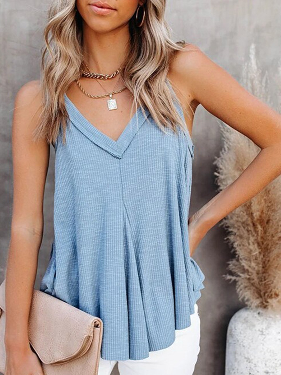 

StyleCast x Revolte Georgette Top, Blue