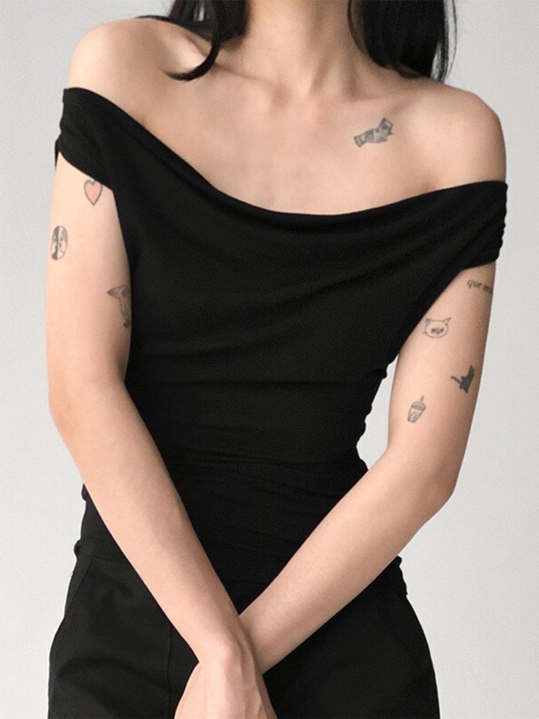 

StyleCast x Revolte Off-Shoulder Bardot Top, Black
