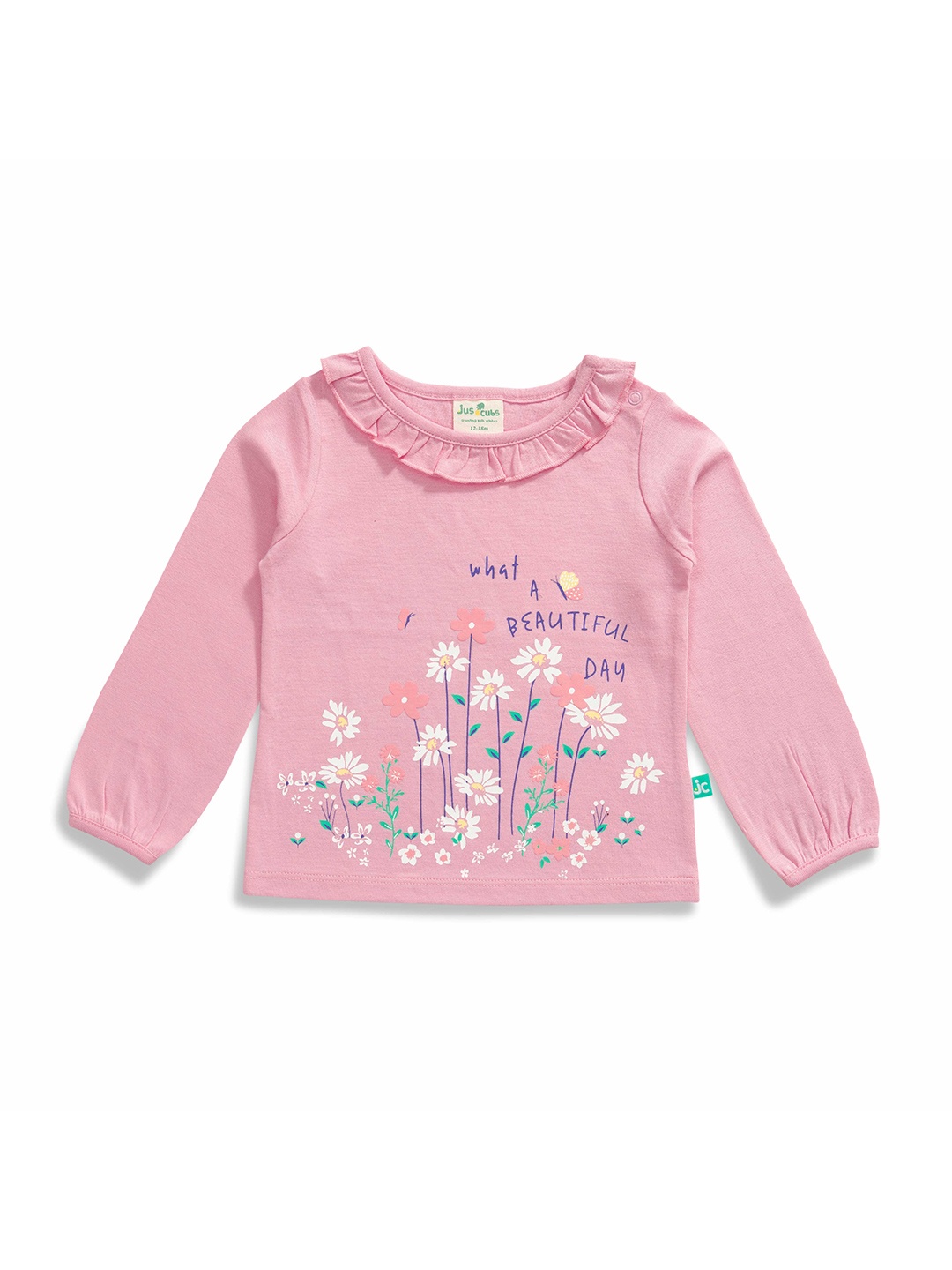 

JusCubs Girls Printed T-shirt, Pink