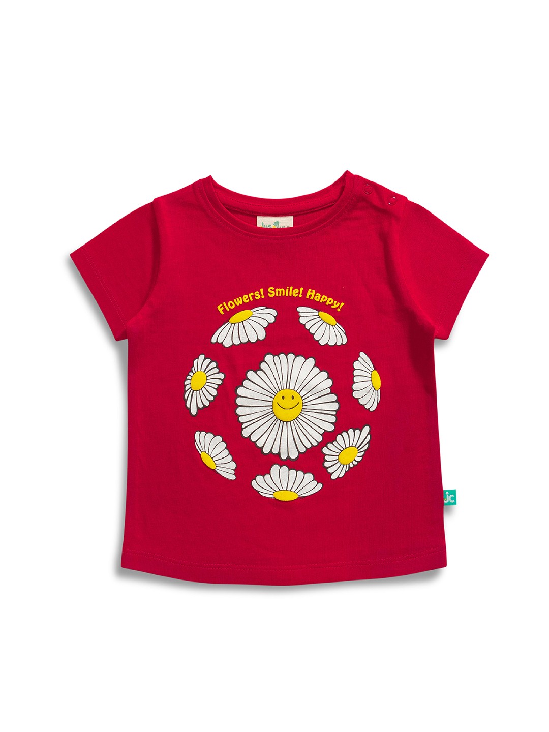 

JusCubs Girls Graphic Printed Round Neck Pure Cotton T-shirt, Red
