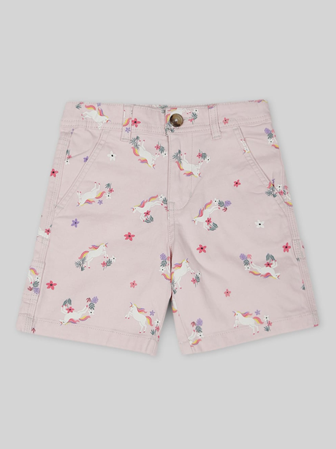 

INCLUD Girls Conversational Printed Shorts, Pink