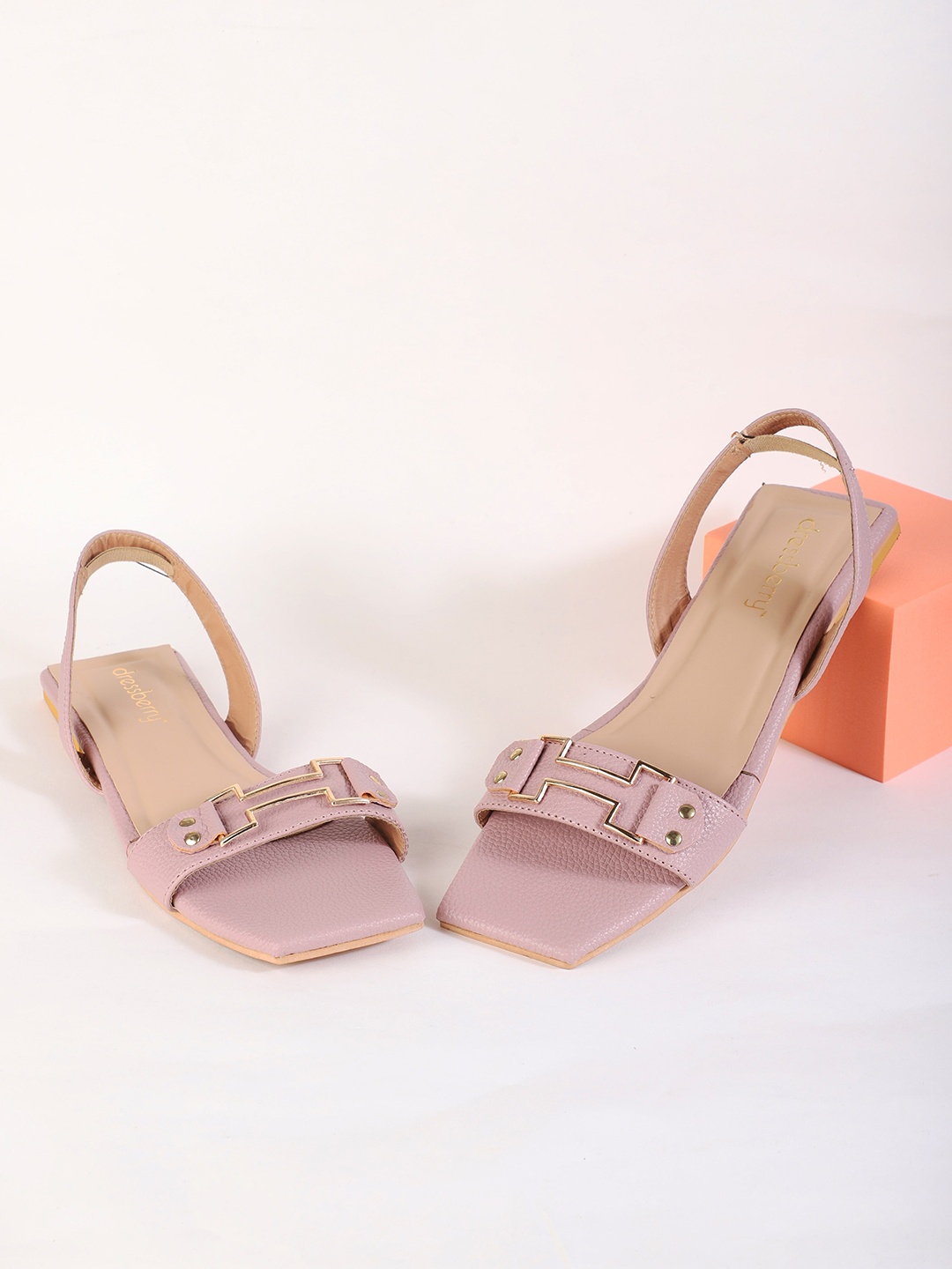 

DressBerry Peach-Coloured Open Toe Flats