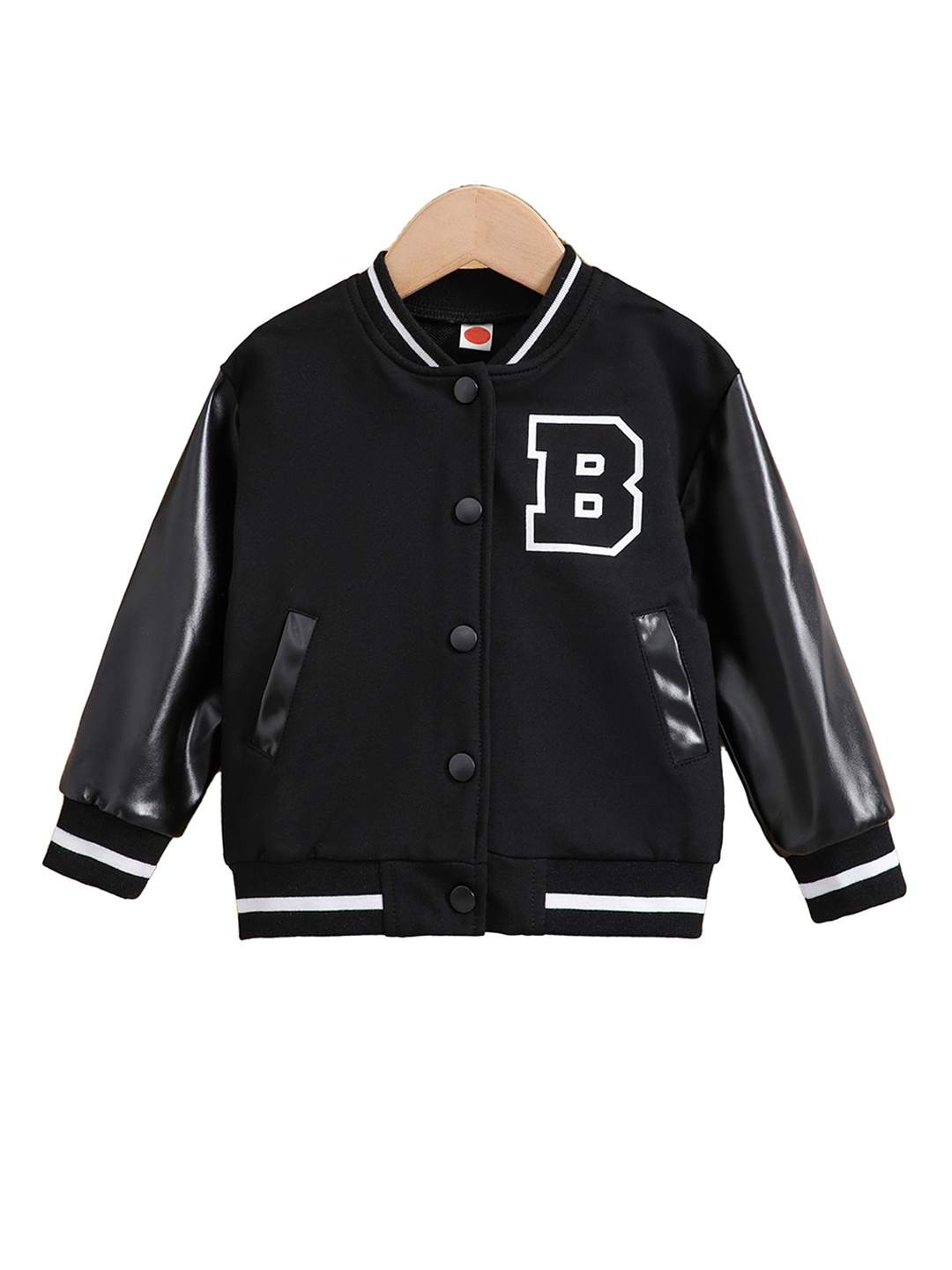 

StyleCast x Revolte Boys Typography Printed Mandarin Collar Cotton Bomber Jacket, Black