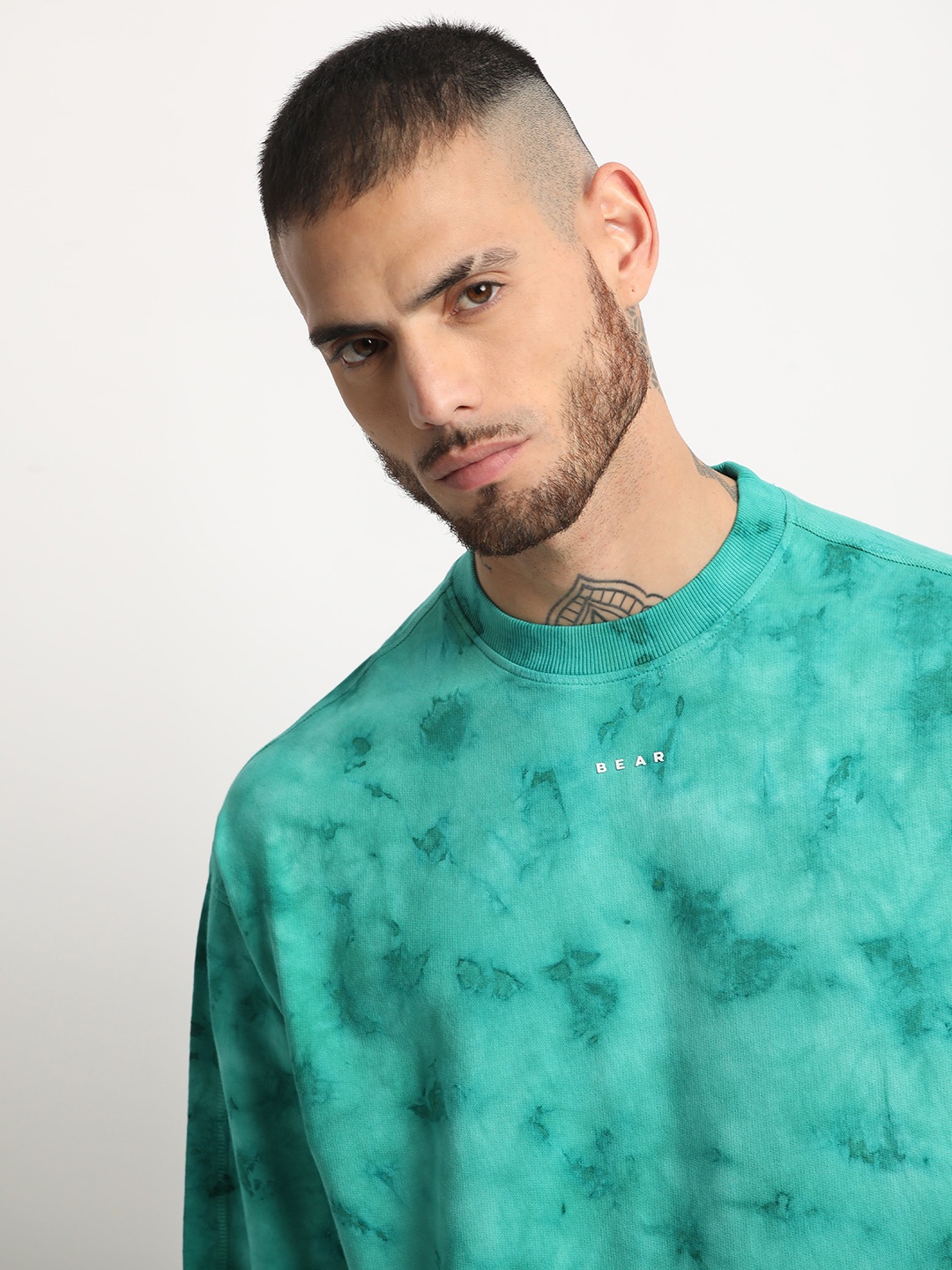

THE BEAR HOUSE Abstract Printed Oversized T-shirt, Teal