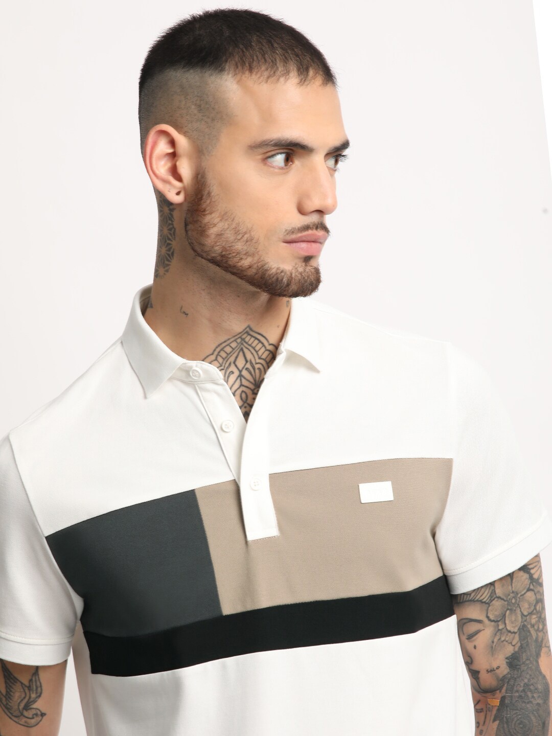 

THE BEAR HOUSE Polo Collar Slim Fit T-shirt, White