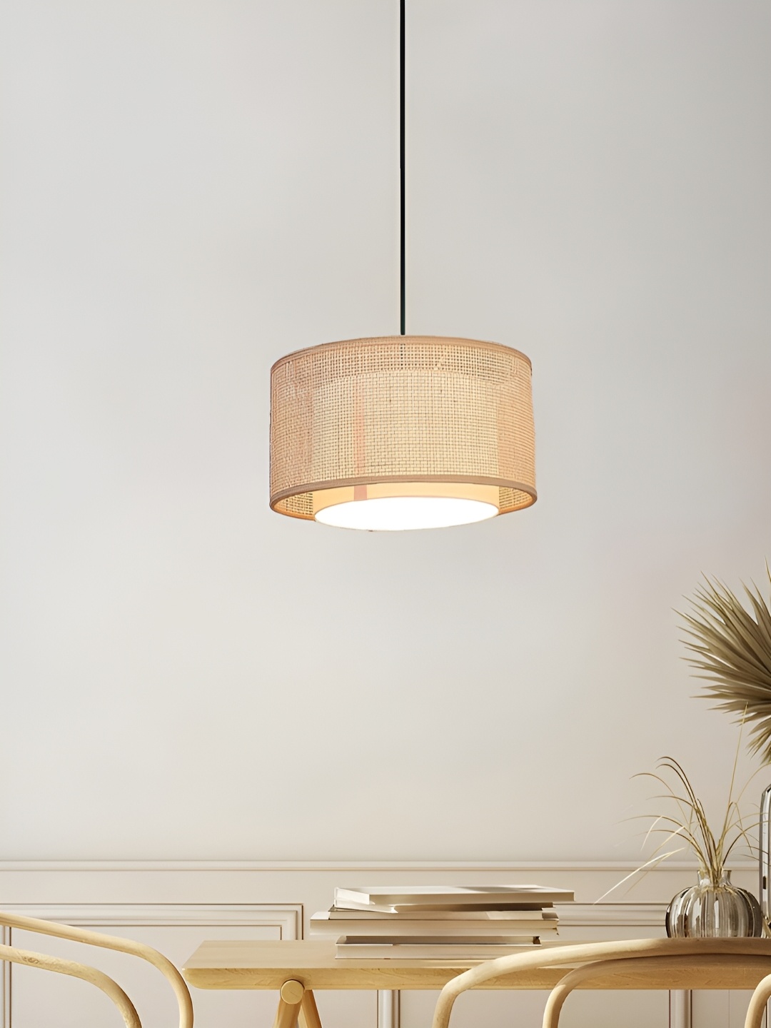 akway Beige Wooden Contemporary Ceiling Lamp