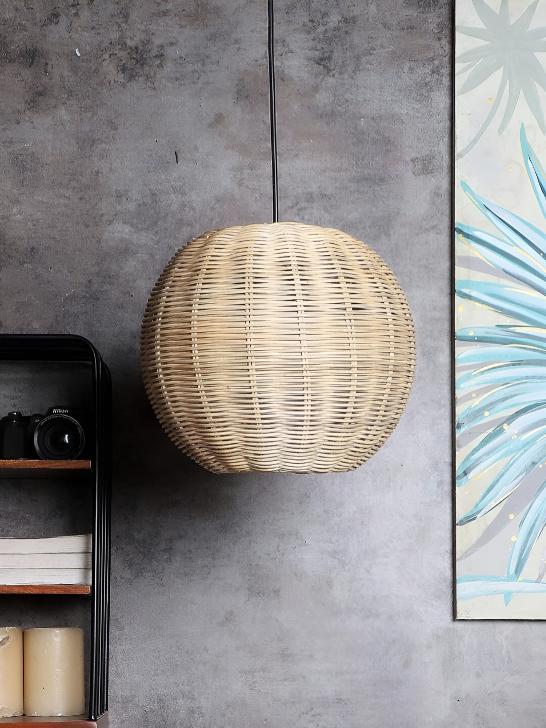 

akway Beige Wooden Contemporary Ceiling Lamp