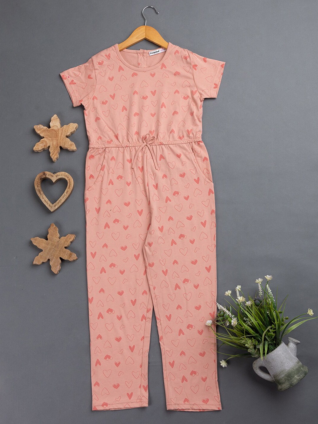 

PAMPOLINA Girls Basic Jumpsuit, Peach