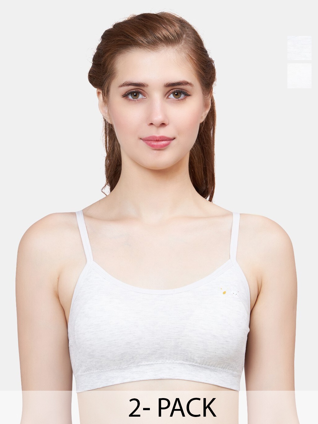 

PLUMBURY Pack Of 2 Full Coverage Lightly Padded Bra All Day Comfort, White