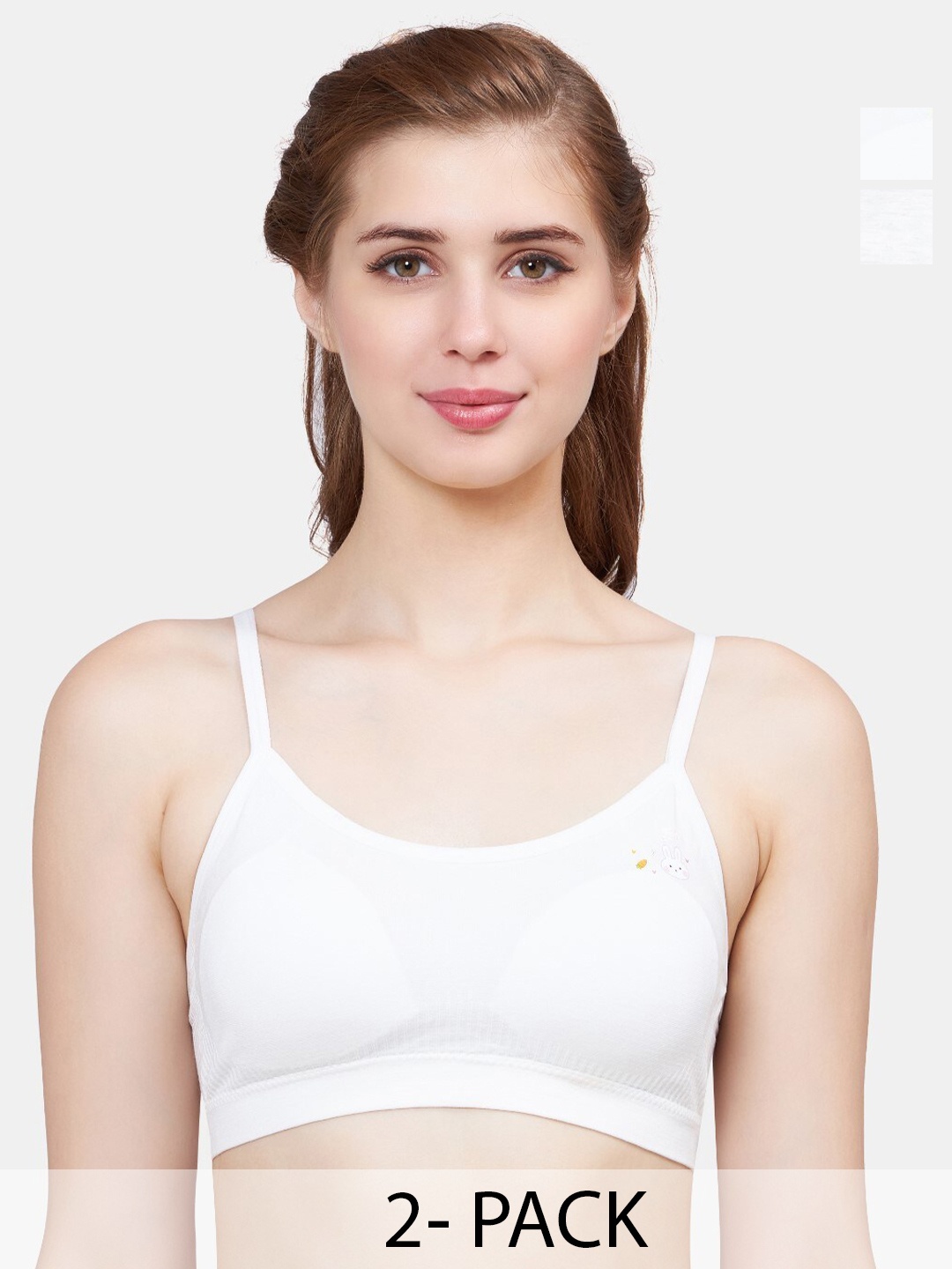 

PLUMBURY Pack Of 2 Full Coverage Lightly Padded Bra All Day Comfort, White