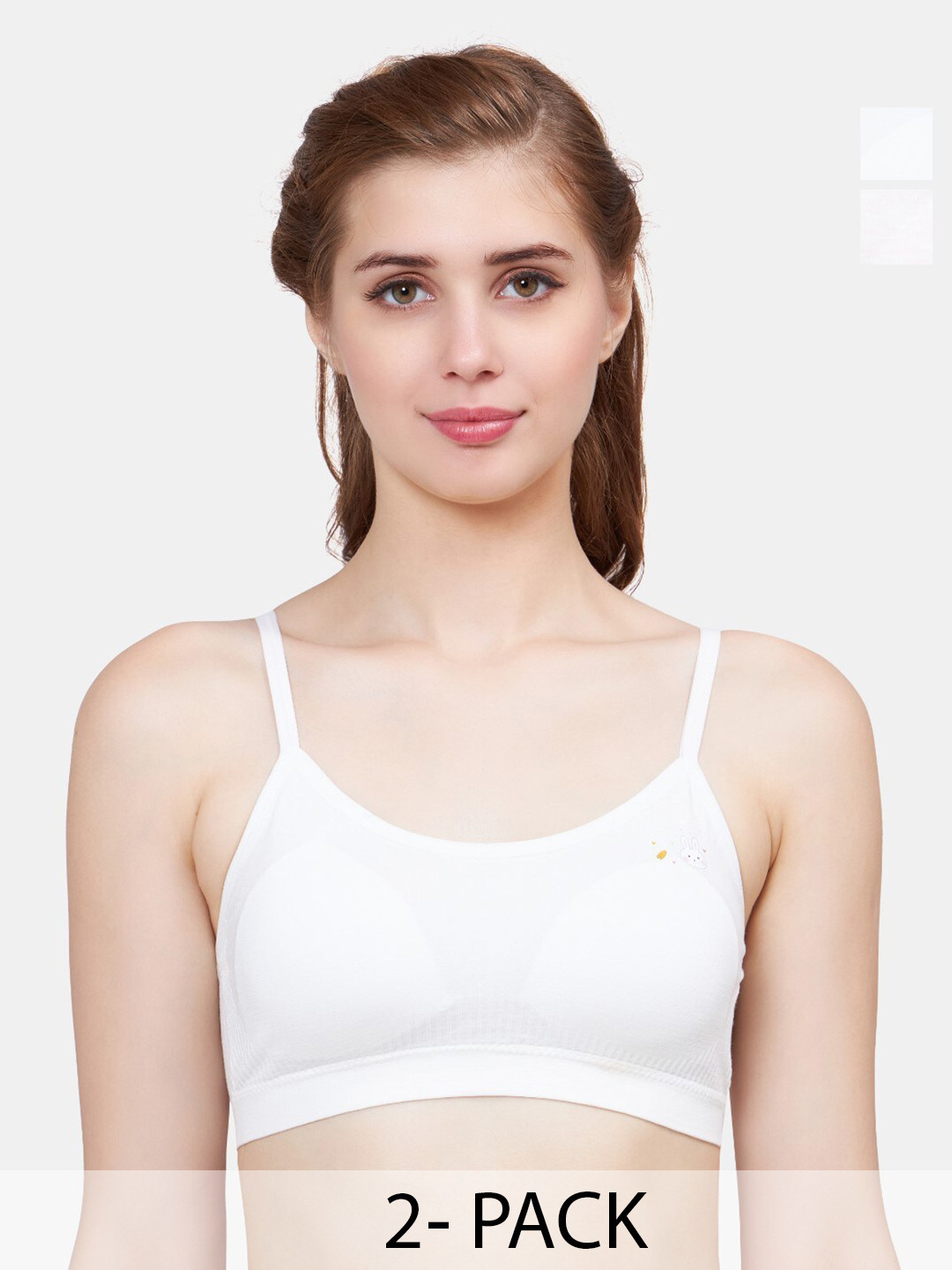 

PLUMBURY Pack Of 2 Full Coverage Lightly Padded Bra All Day Comfort, White