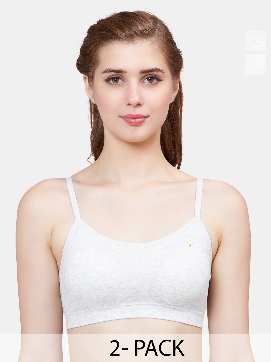 

PLUMBURY Pack Of 2 Full Coverage Lightly Padded Bra All Day Comfort, Grey