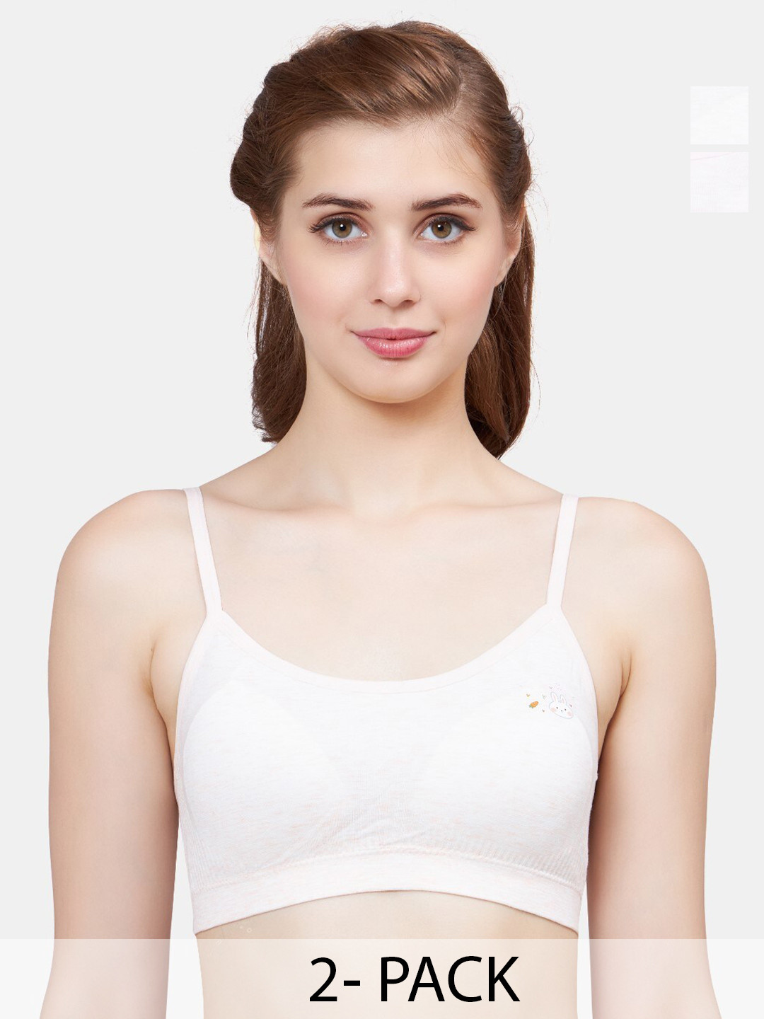 

PLUMBURY Pack Of 2 Full Coverage Lightly Padded Bra All Day Comfort, Peach