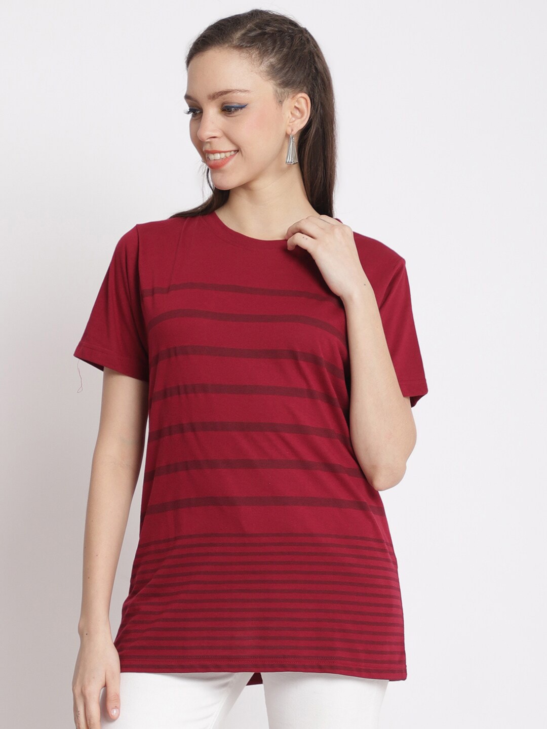 

The Mini NEEDLE Striped Cotton Top, Red