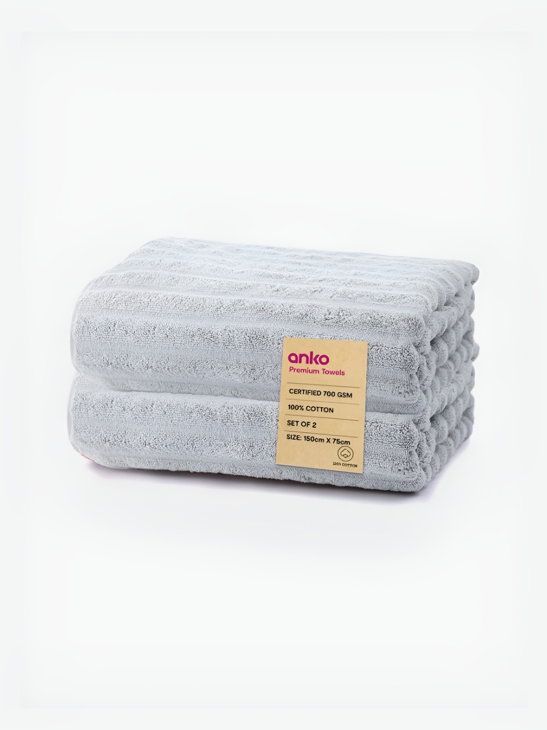 

Anko Grey 2 Pieces Cotton 670 GSM Bath Towel