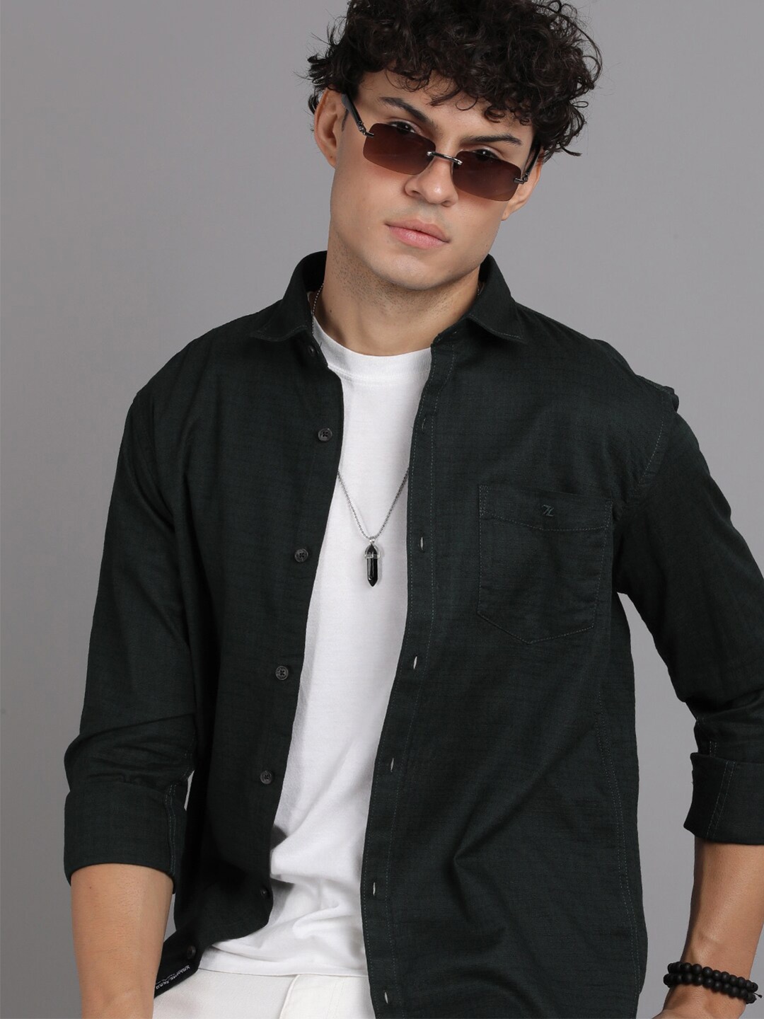 

Volume Zero Standard Long Sleeves Cotton Casual Shirt, Black
