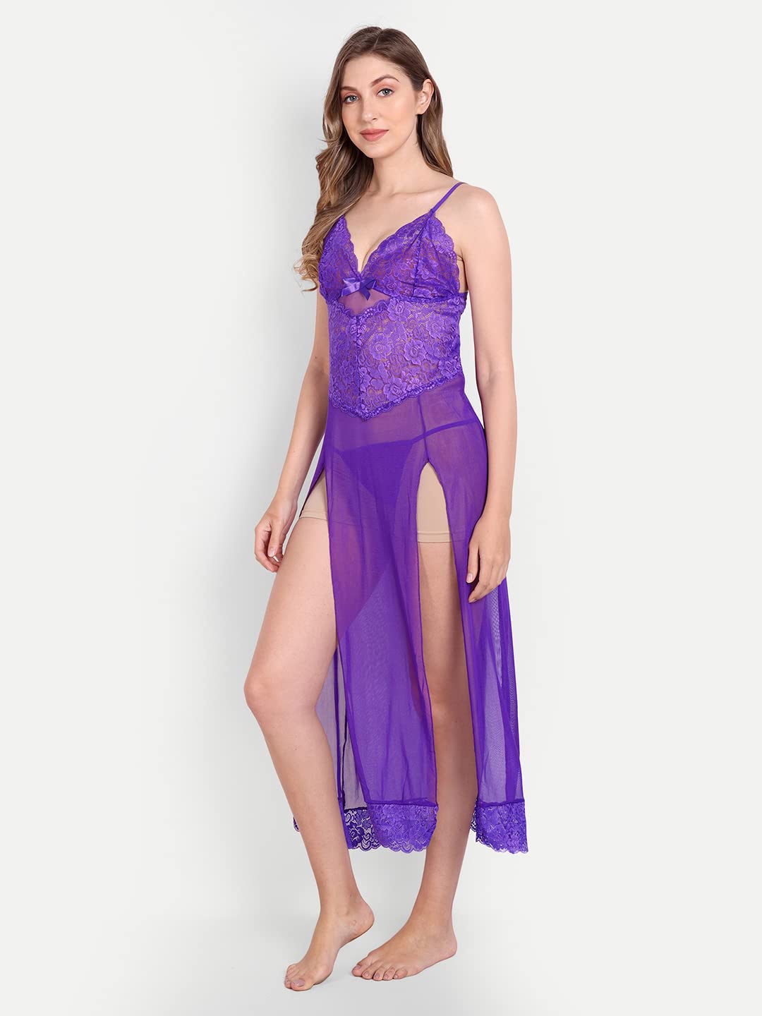 

Xivir Self Design Shoulder Straps Baby Doll, Purple