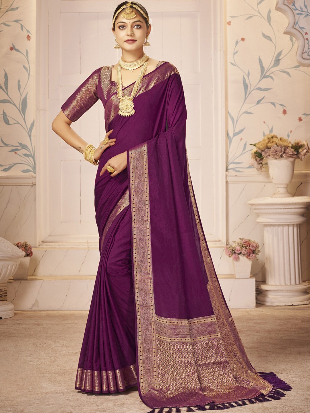 

Anouk Zari Kanjeevaram Saree, Purple