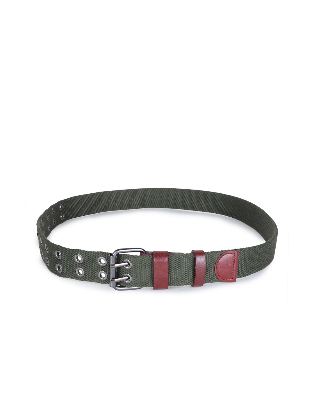 

Zacharias Men Textured Cotton Belt, Green