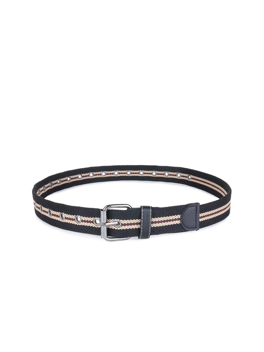 

Zacharias Men Textured Cotton Belt, Black
