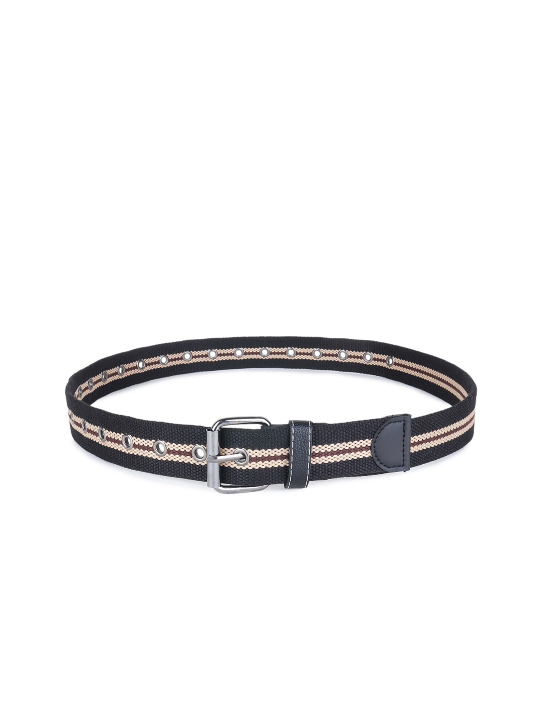 

Zacharias Men Textured Cotton Belt, Black