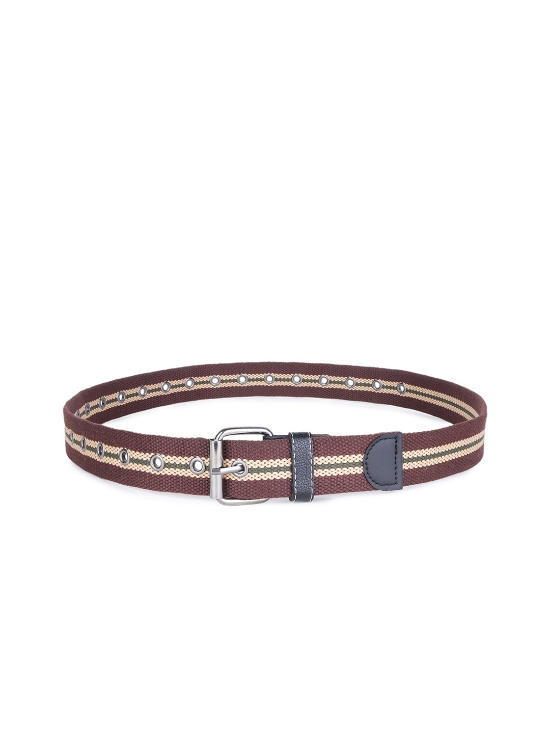 

Zacharias Men Textured Cotton Belt, Brown