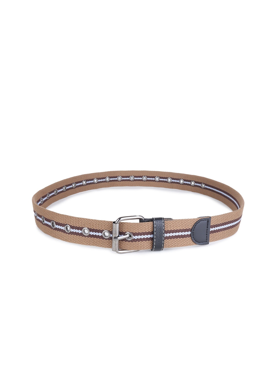 Zacharias Men Textured Cotton Belt, Beige