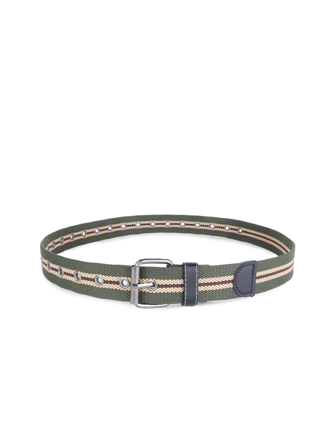 

Zacharias Men Textured Cotton Belt, Green