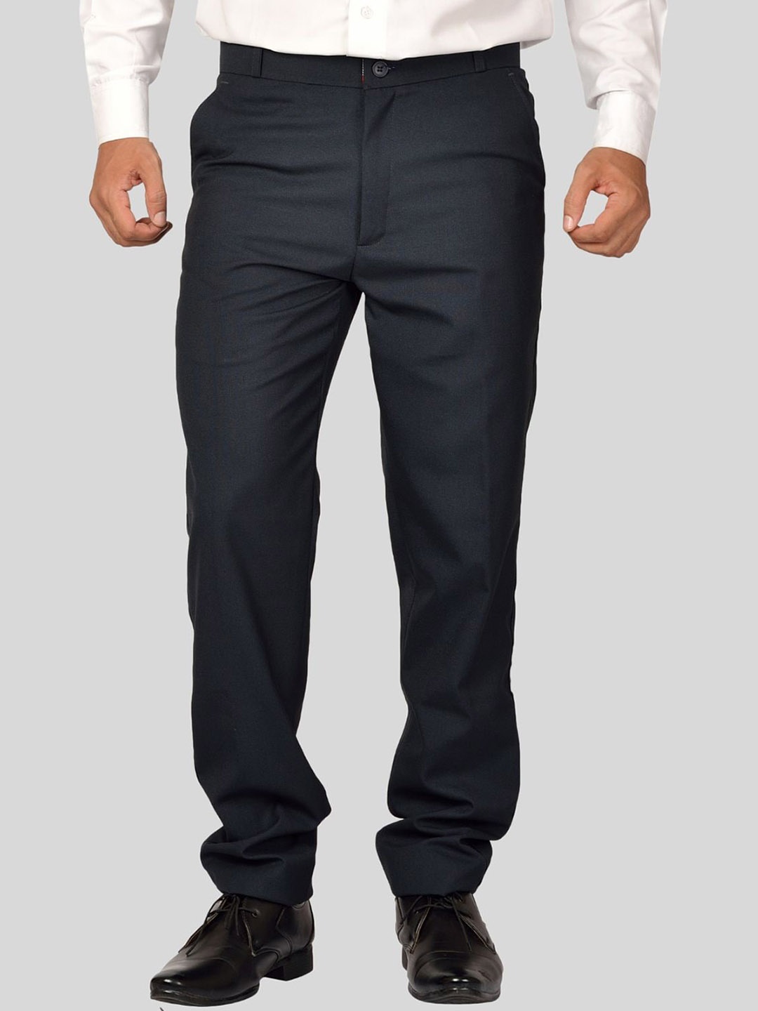 

Maharaja Men Slim Fit Easy Wash Formal Trousers, Navy blue