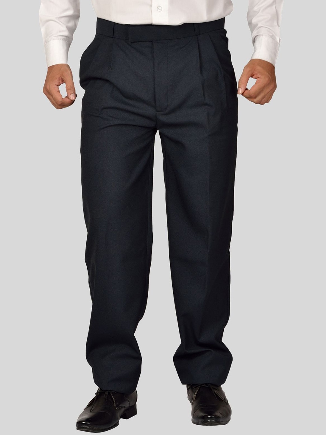 

Maharaja Men Easy Wash Pleated Formal Trousers, Navy blue
