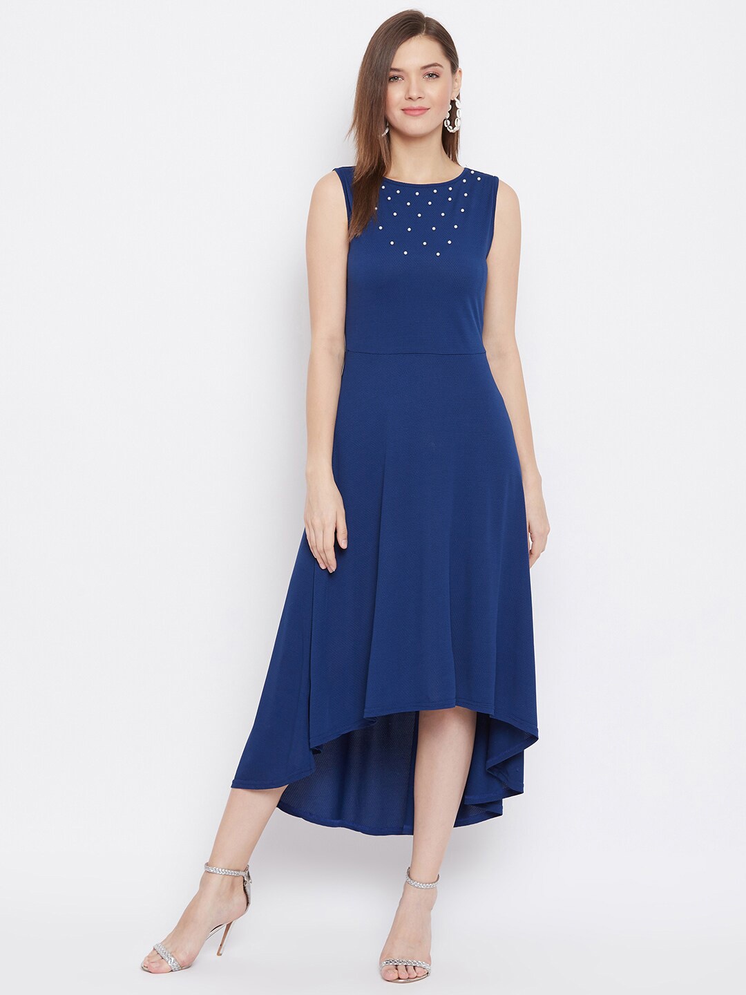 

Ruhaans Embellished Fit & Flare Midi Dress, Navy blue