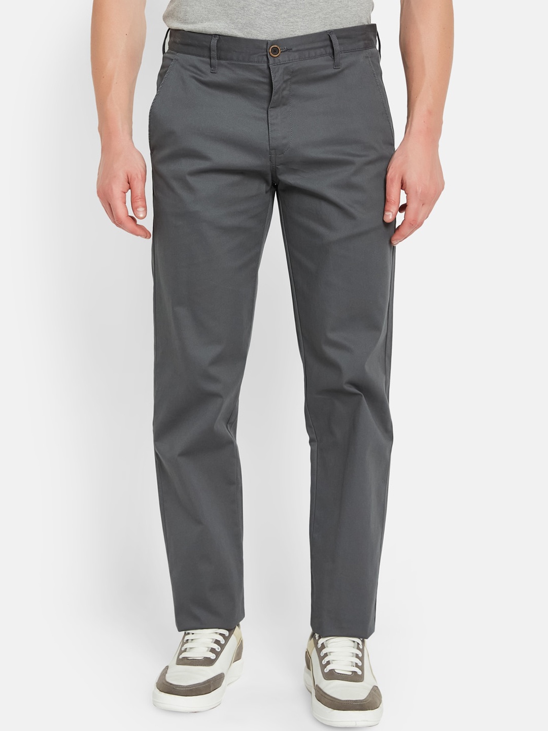 

Octave Men Mid Rise Cotton Trousers, Grey