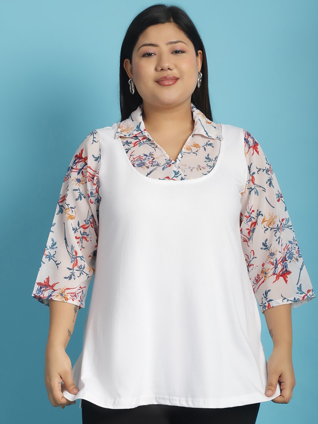 

theRebelinme Print Cotton Top, White