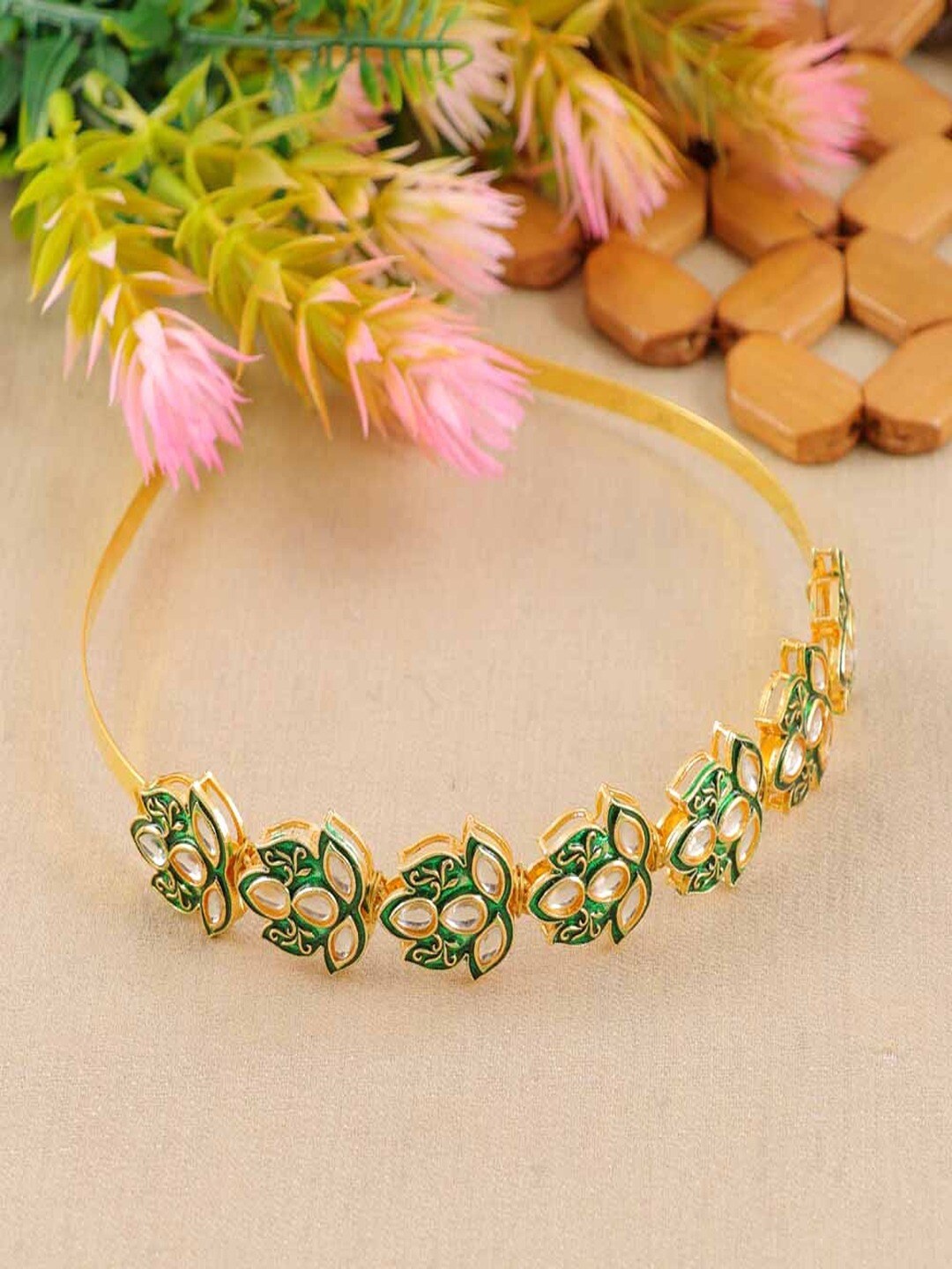 UNIVERSITY TRENDZ Kundan-Studded Hairband, Brown