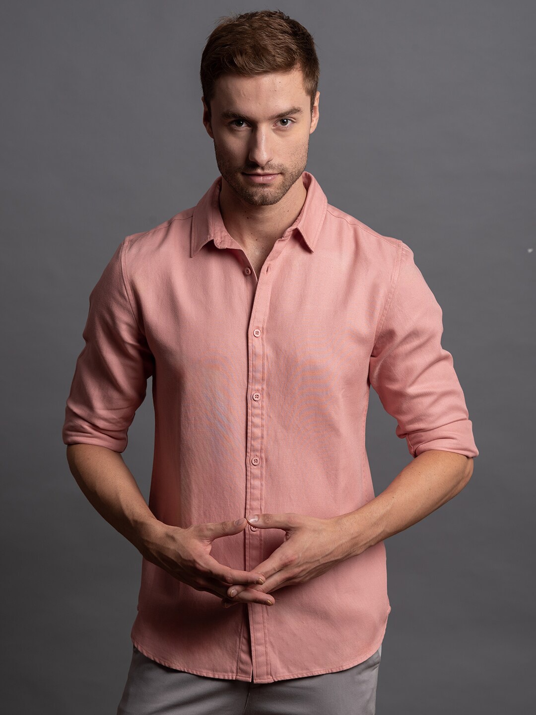 

ARISTOBRAT Men Slim Fit Opaque Casual Shirt, Pink