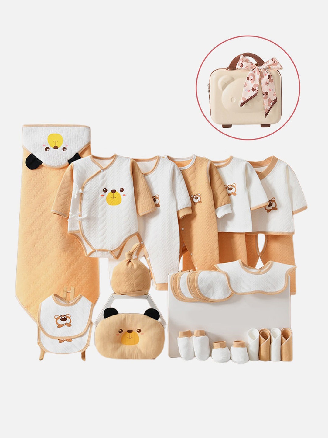 

Little Surprise Box LLP Infants 26 Pcs Baby Apparel Gift Set, Brown