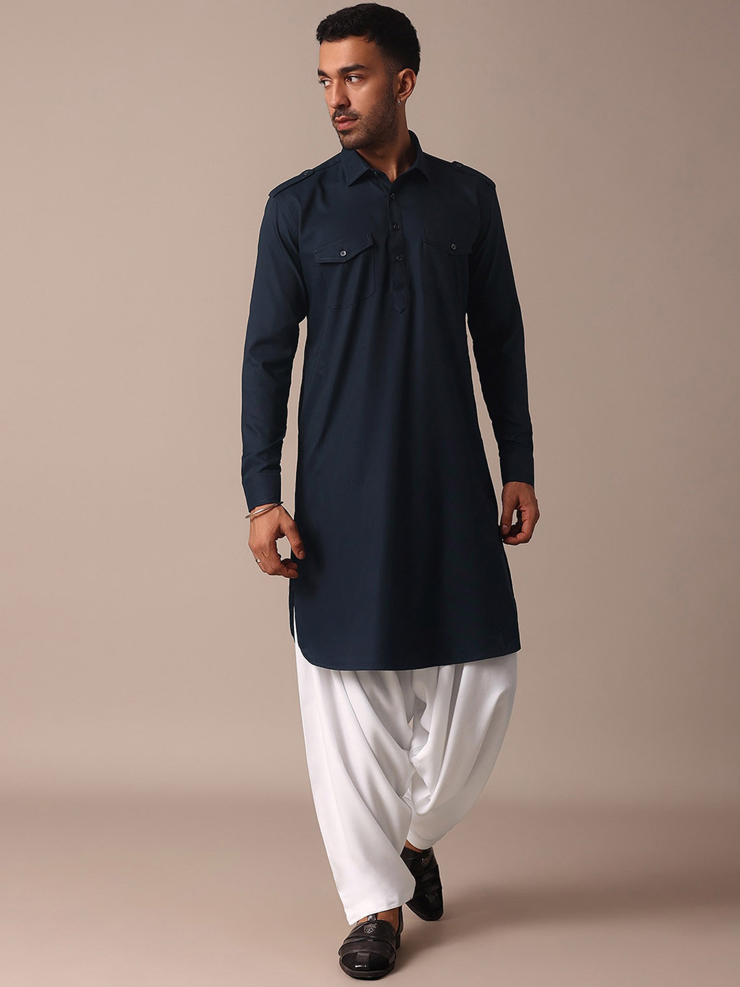 

KALKI Fashion Pathani Kurta with Pyjamas, Blue