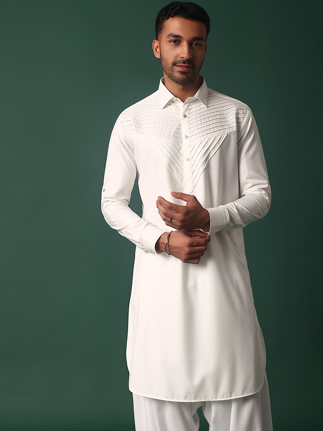 

KALKI Fashion Men Regular Kurta with Salwar, White