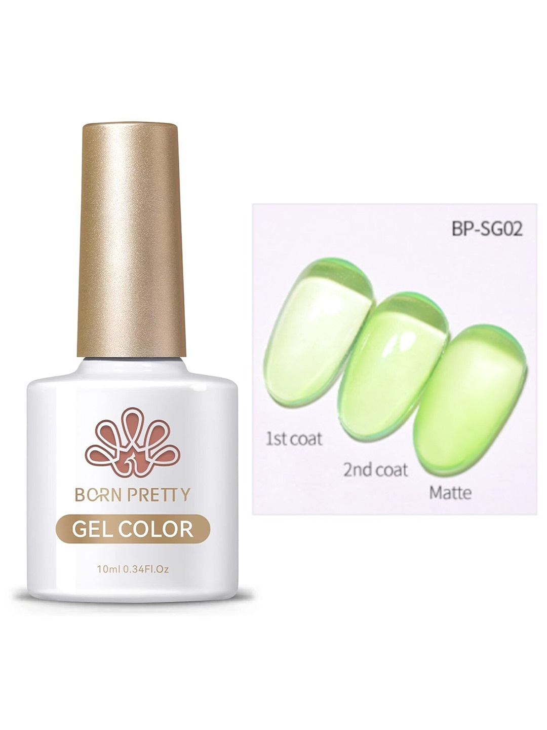 

BORN PRETTY Nail Gel Spring Summer Crystal Glass Translucent Pastel Nail Polish-10ml-SG02, Multi