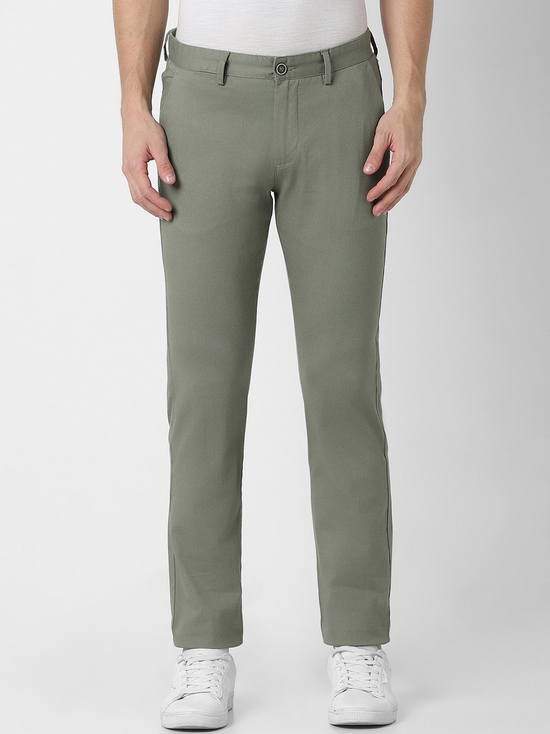 

Peter England Casuals Men Slim Fit Trouser, Olive