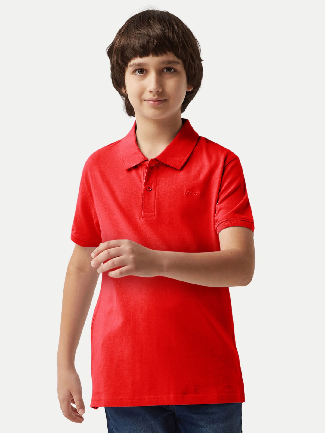 

BAESD Boys Polo Collar Cotton T-shirt, Red