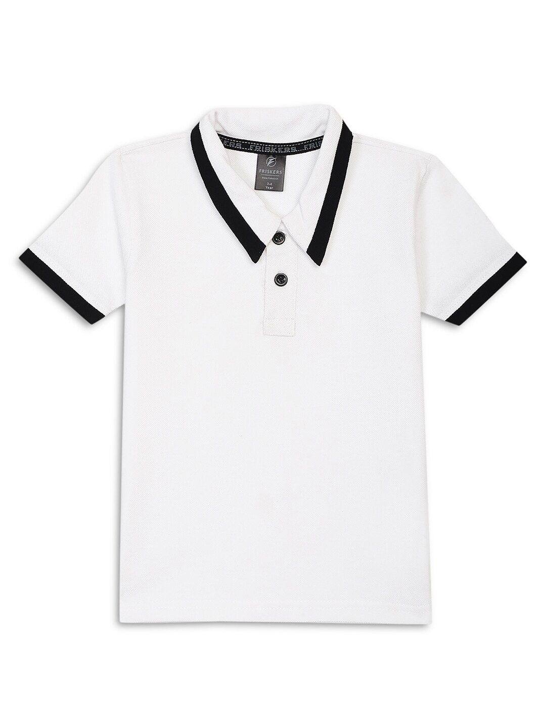 

Friskers Boys Polo Collar Short Sleeves T-shirt, White