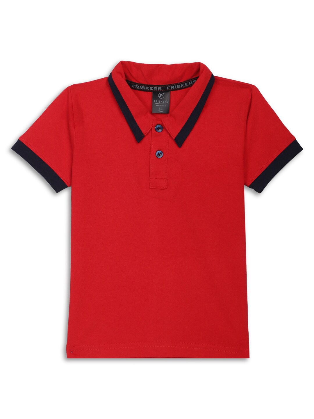 

Friskers Boys Polo Collar Short Sleeves T-shirt, Red