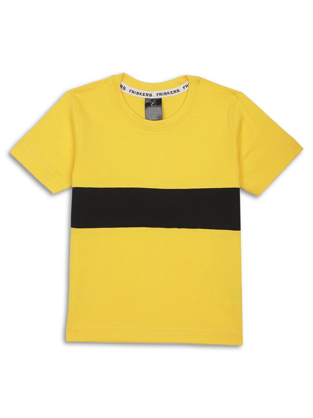 

Friskers Boys Colourblocked Short Sleeves T-shirt, Yellow