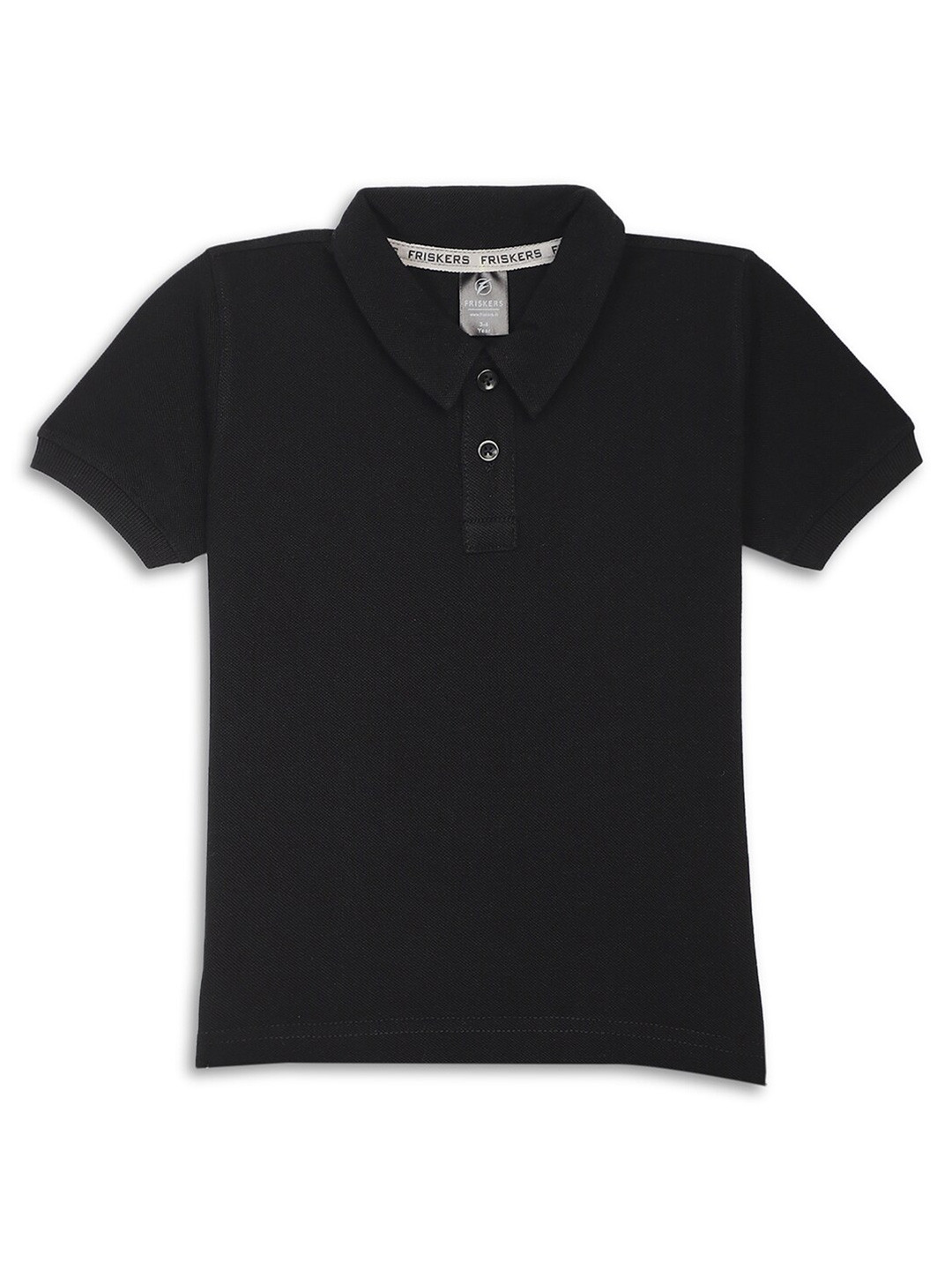 

Friskers Boys Polo Collar Short Sleeves T-shirt, Black