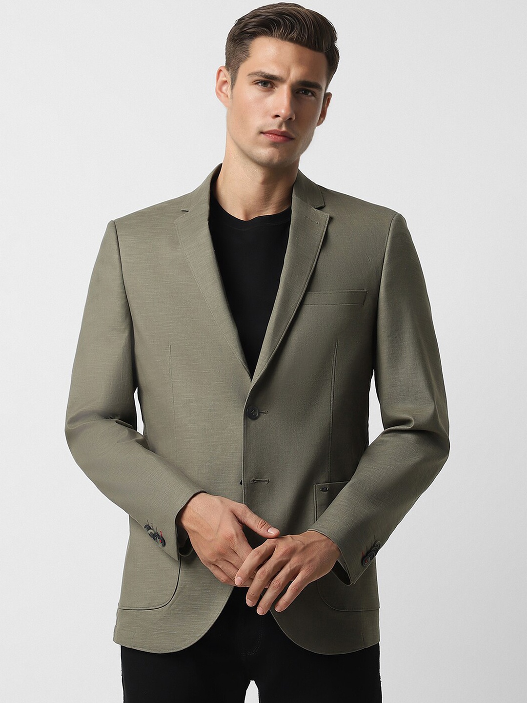 

Van Heusen Sport Textured Slim-Fit Single-Breasted Blazer, Olive