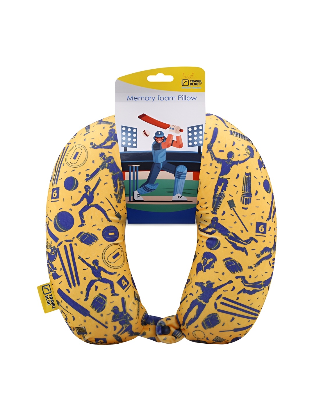 

Travel Blue Yellow & Blue Printed Travel Pillow