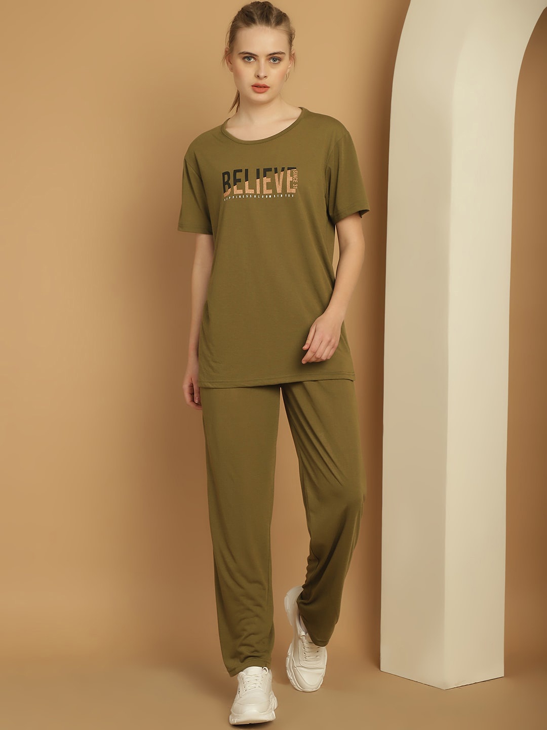 

MACK JONNEY Printed Cotton Tracksuit, Olive