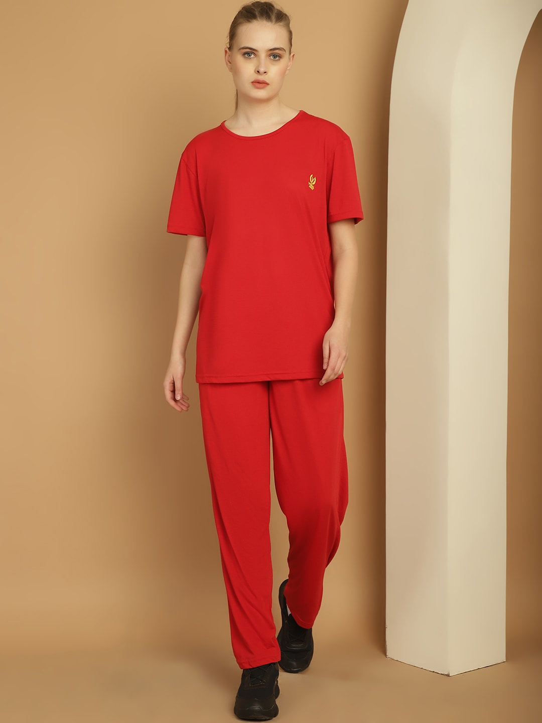 

MACK JONNEY Round Neck Cotton Tracksuit, Red